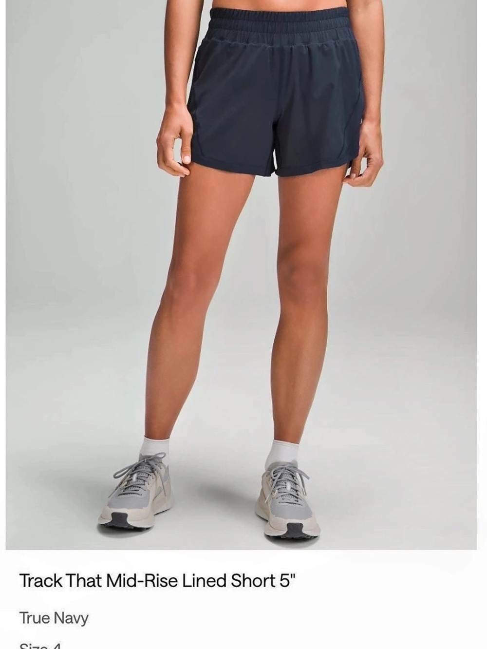 Lululemon Track That Mid-Rise Lined Short 5" Athletic Shorts Navy Size 4